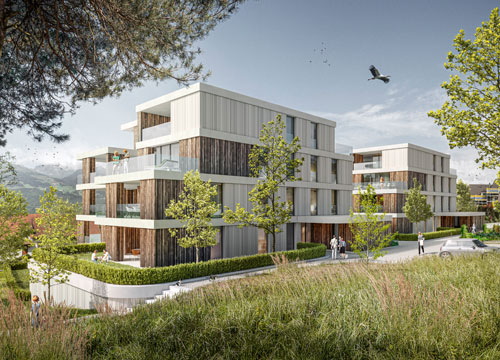 Projektleitung beim Architekturwettbewerb für eine Wohnüberbauung im Bartlegrosch in Vaduz durch Stephan Kurath - Baumschlager Eberle Architekten in Vaduz